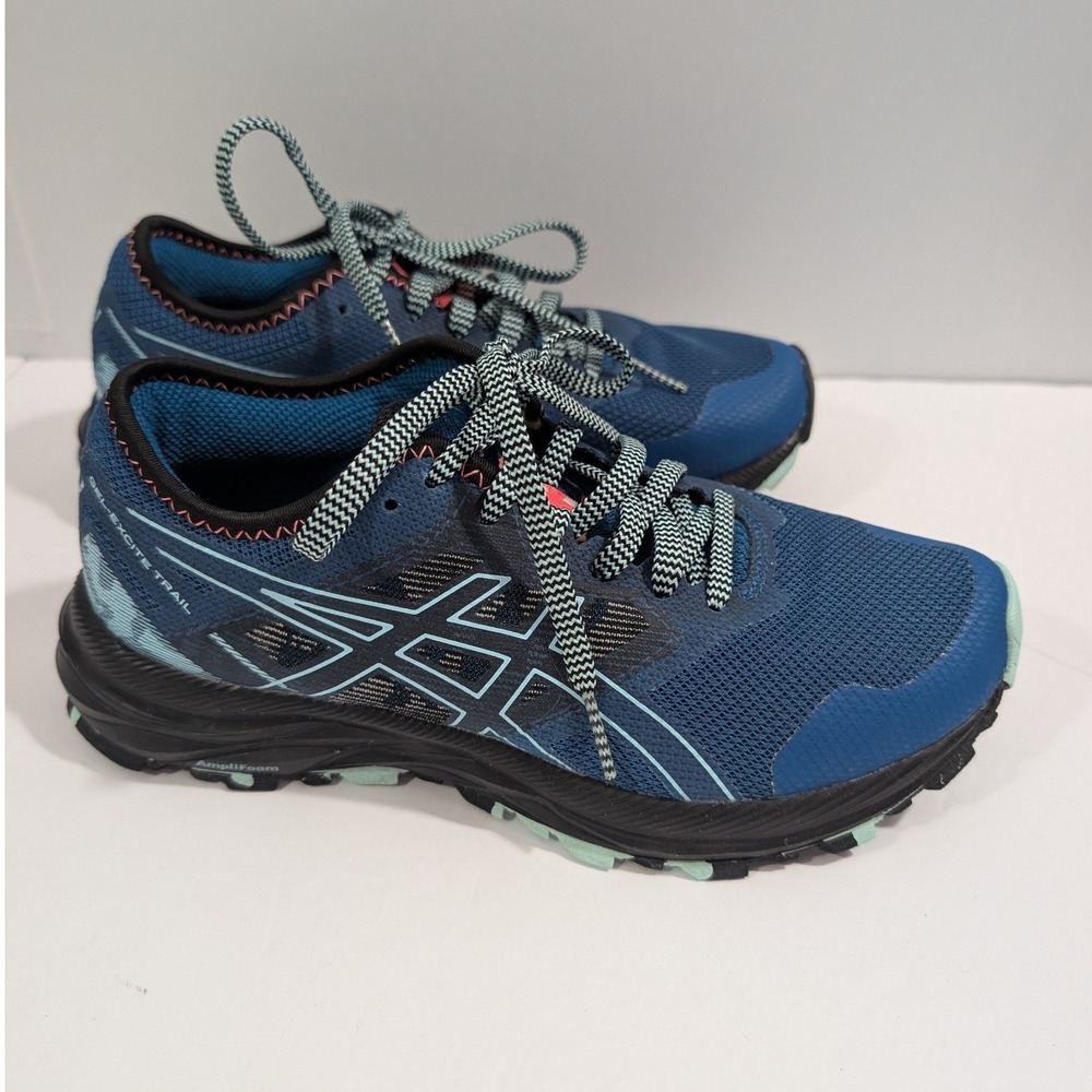 Asics Gel-Excite Trail Womens Blue Black Running Shoes Size 6 Gorpcore Hiking
